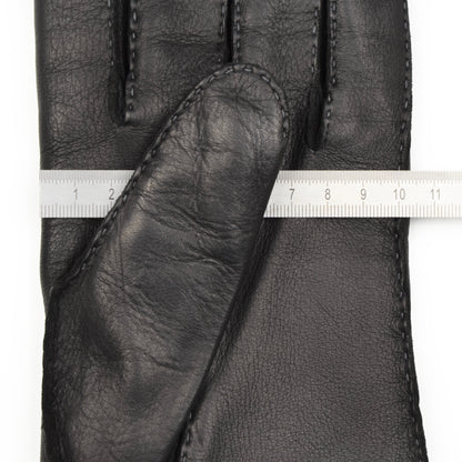 Gefütterte Hirschlederhandschuhe Größe 9 1/2 - Schwarz