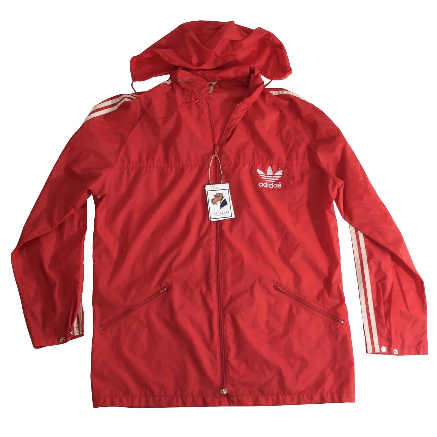 Vintage 80er Jahre Adidas Nylon Regenjacke Größe D52 - rot