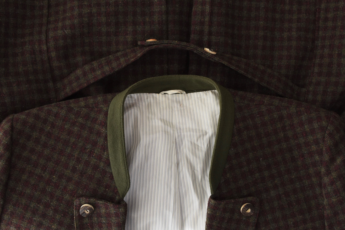 Seidl Wool Janker/Jacket Size 56 - Red/Green Plaid