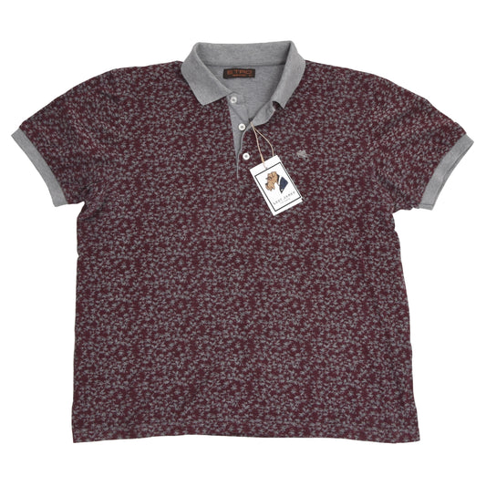 Etro Milano Palm Tree Poloshirt Slim Größe XL - Burgund