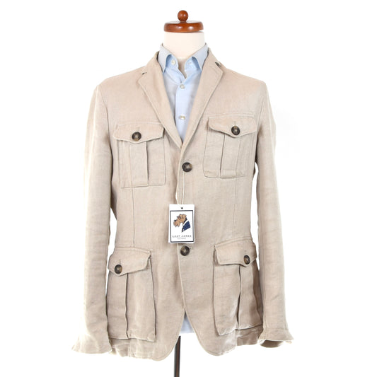 Gant Leinen Safarijacke Größe 48 - Sand/Beige