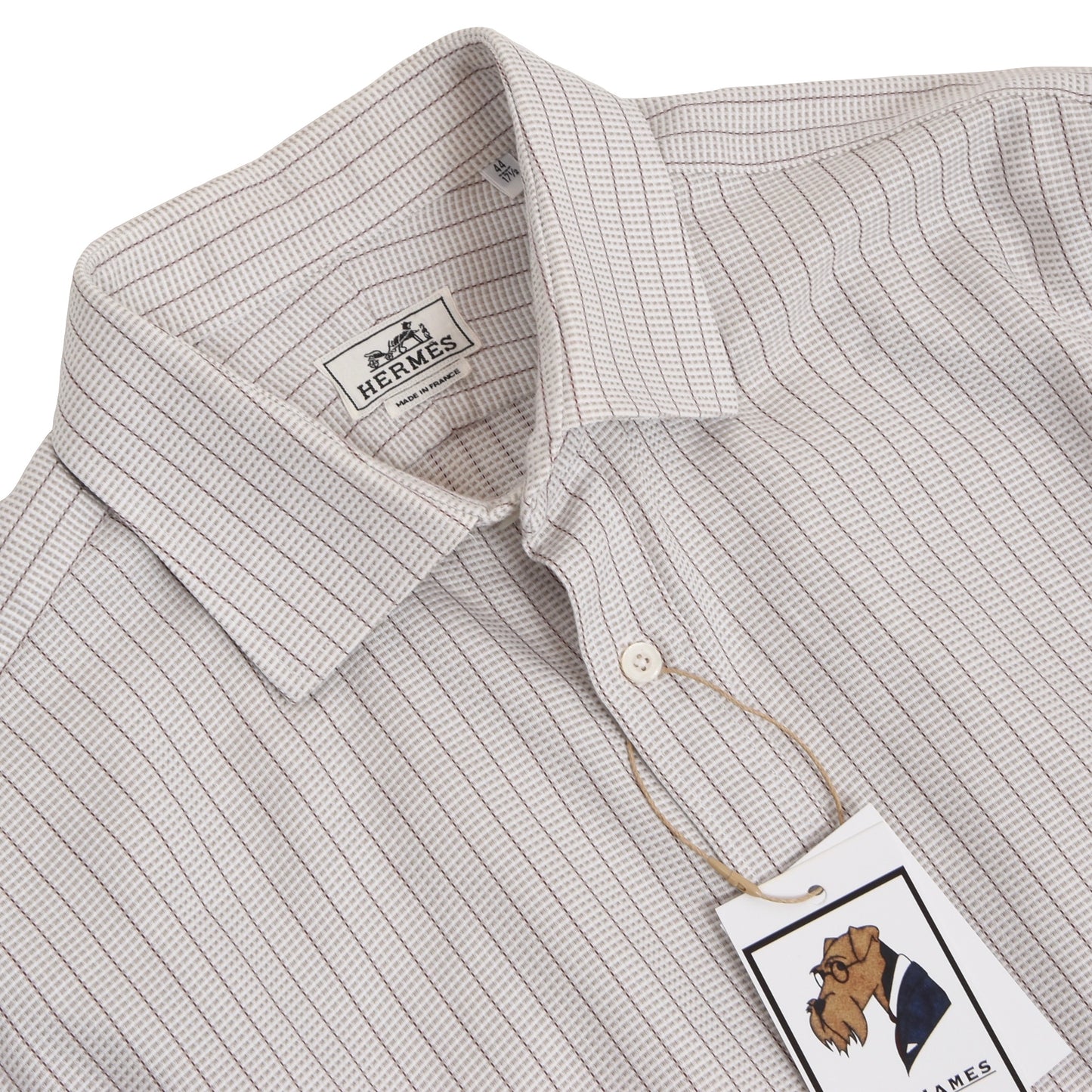 Hermès Paris Hemd Größe 44/17,5 - Streifen