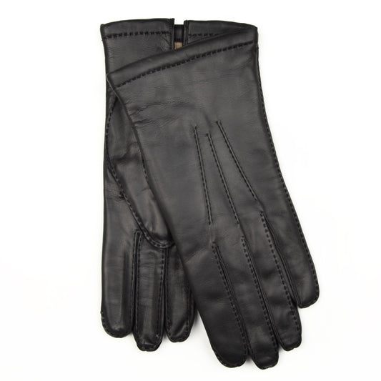 Lined Calfskin Gloves Size 8 1/2 - Black