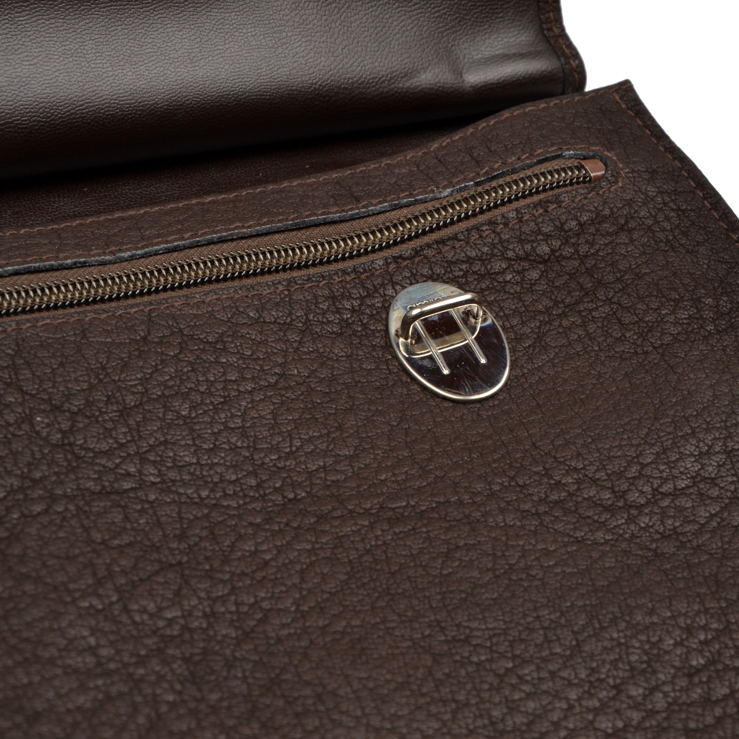 Double-Sided Water Buffalo Briefcase - Dark Brown