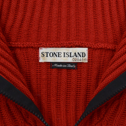 Stone Island Wollpullover Vintage 2000 Größe M - Rot