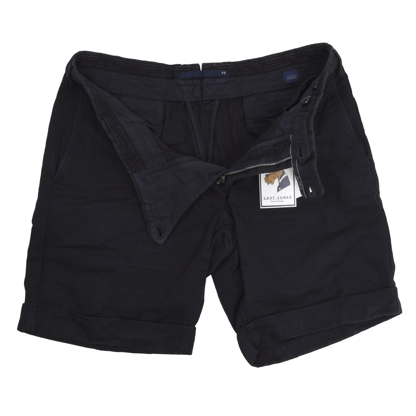 Incotex Chinolino Leinen/Baumwoll-Shorts Größe 48 – Marineblau