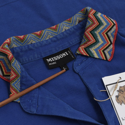 Vintage Missoni Mare Polo Shirt Size L - Blue