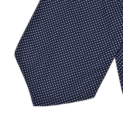 Cotton Polka Dot Ascot/Cravatte Tie - Blue