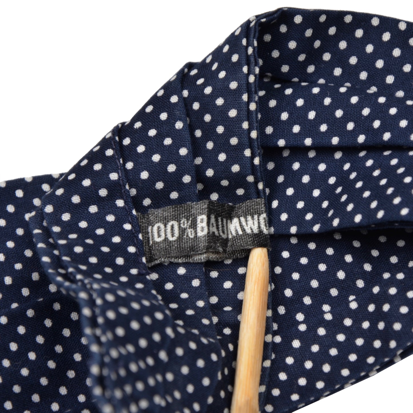 Cotton Polka Dot Ascot/Cravatte Tie - Blue