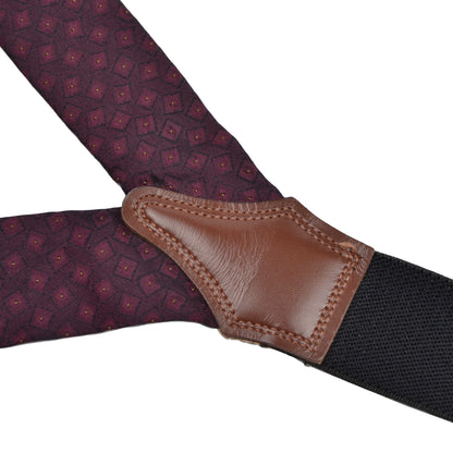 Classic 100% Silk Braces/Suspenders - Burgundy