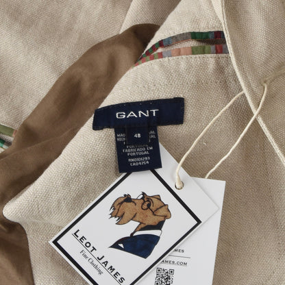 Gant Leinen Safarijacke Größe 48 - Sand/Beige