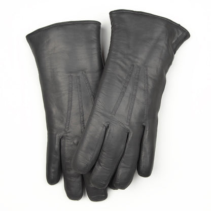 Shearling-Lined Lamb Nappa Gloves Size S - Grey