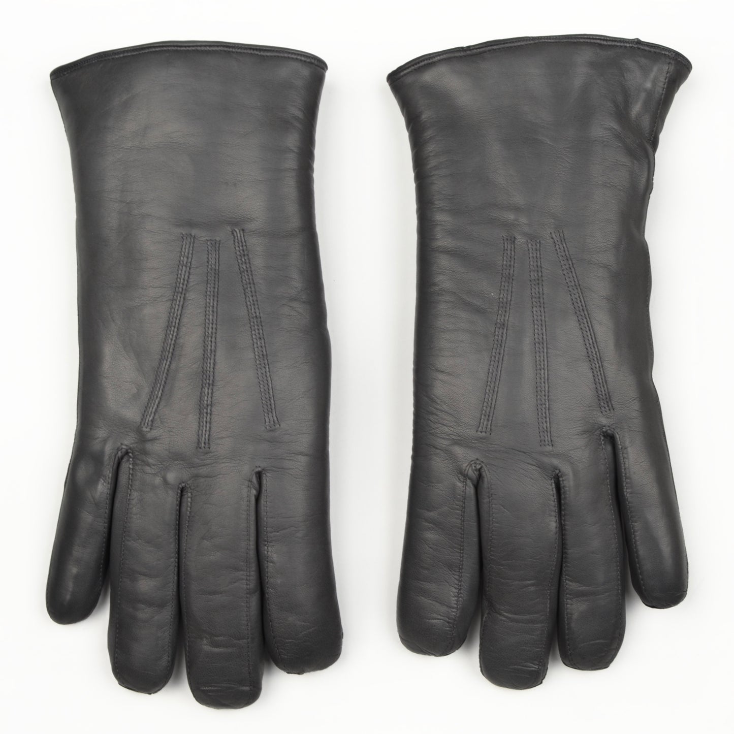 Shearling-Lined Lamb Nappa Gloves Size S - Grey