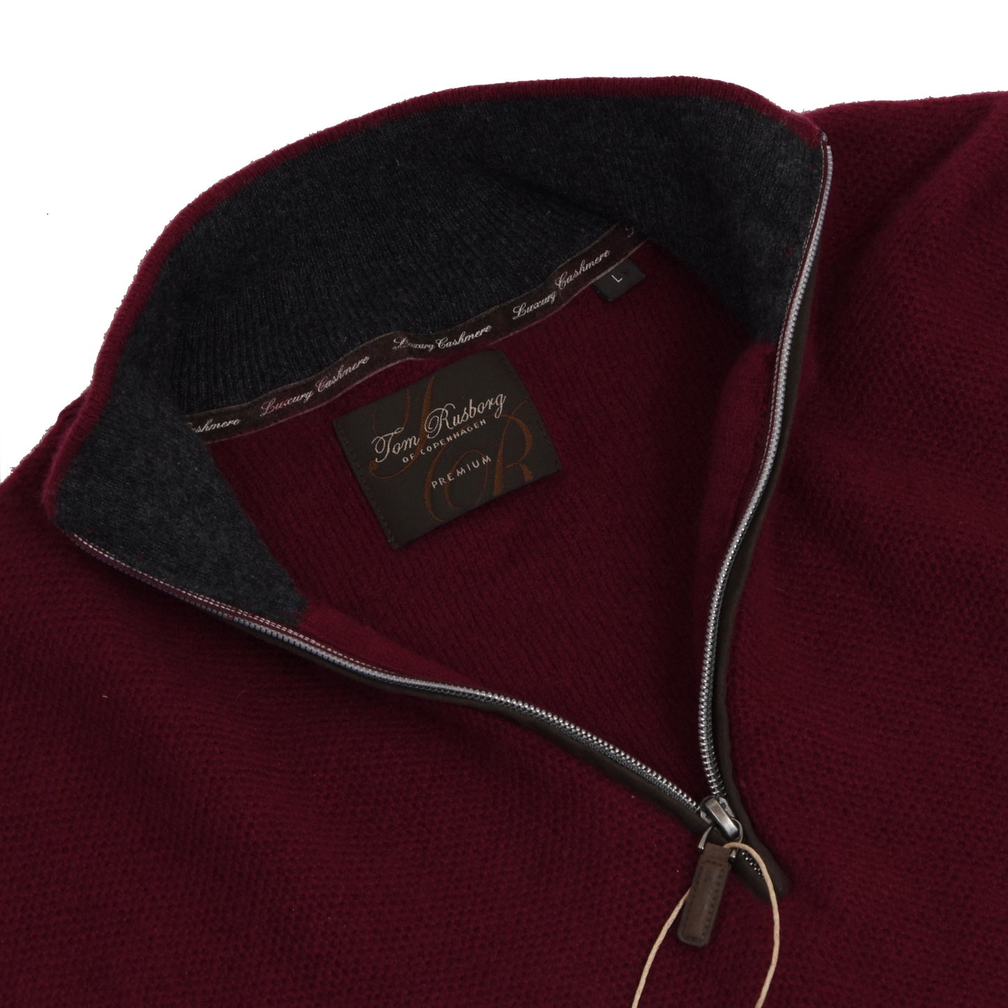 2x Tom Rusborg 100% Cashmere Sweaters Size L XL - Wine/Fuchsia