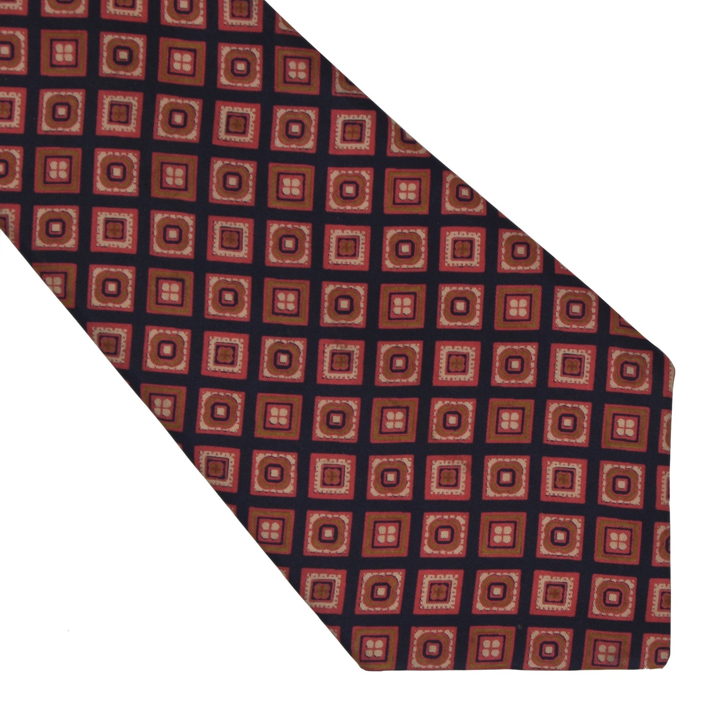 E. Braun & Co. Wien Vintage Silk Tie - Navy & Pink