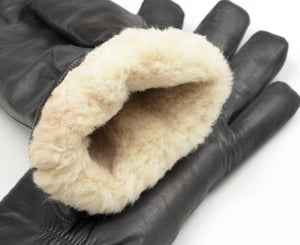 Lammnappa-Handschuhe mit Lammfellfutter Größe S - Grau