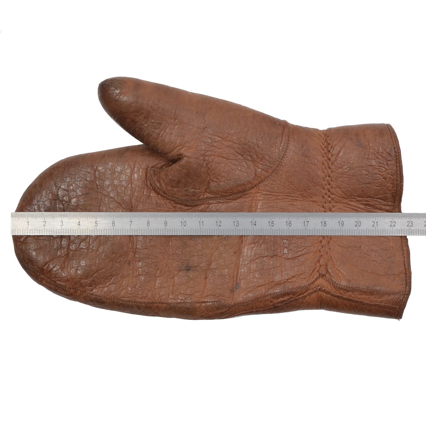 Shearling-Lined Peccary Mittens  - Brown