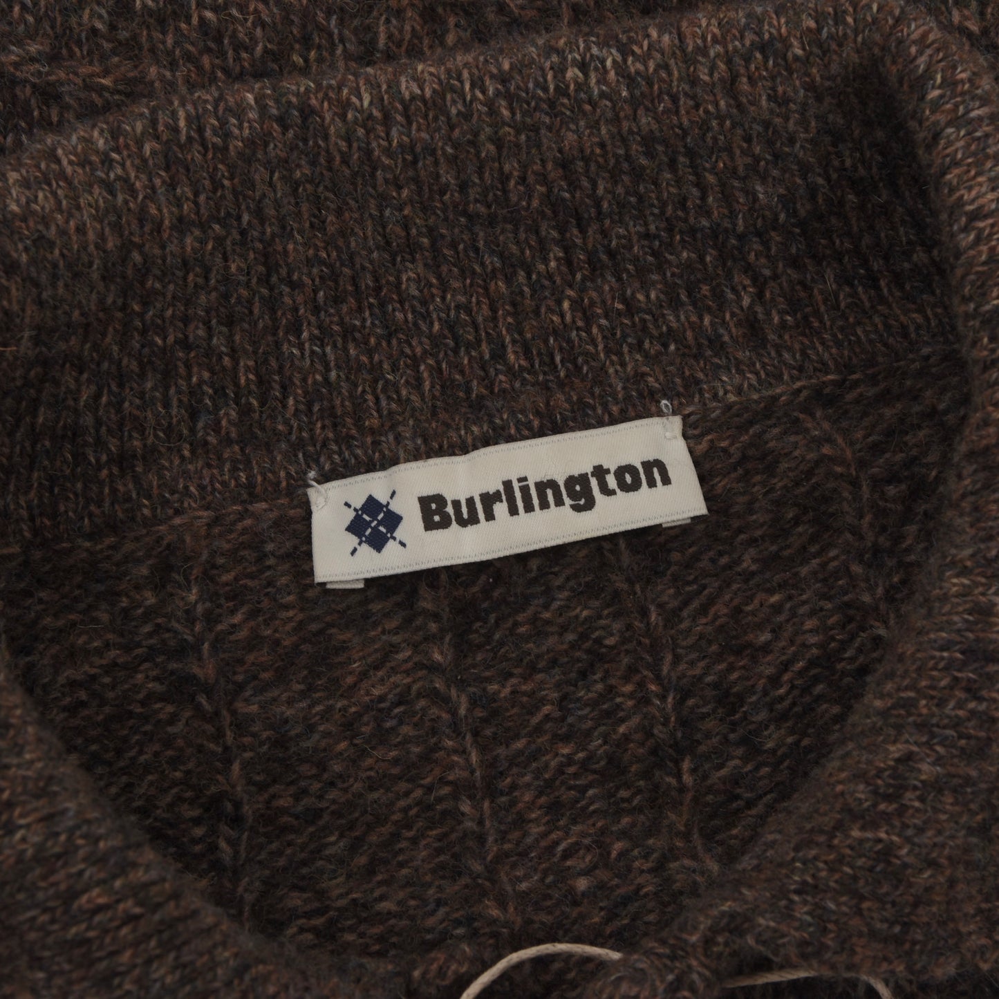 Burlington Zopfstrick-Woll-Polopullover Größe 52 - Braun