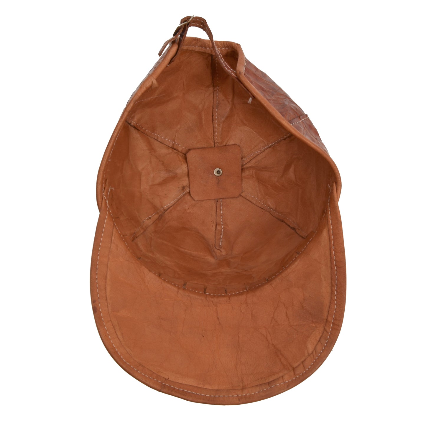 Genuine Caiman 5 Panel Hat - Cognac Brown