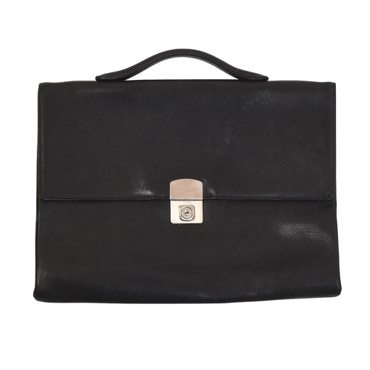 Goldpfeil Leather Briefcase/Document Holder - Black