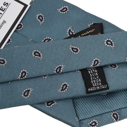 Corneliani Silk Paisley Tie - Blue
