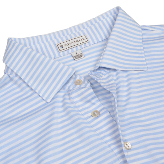 Peter Millar Polo Shirt Size L - Blue Stripes