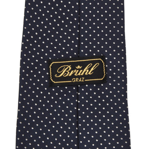 Classic Brühl Silk Tie - Navy Pindot