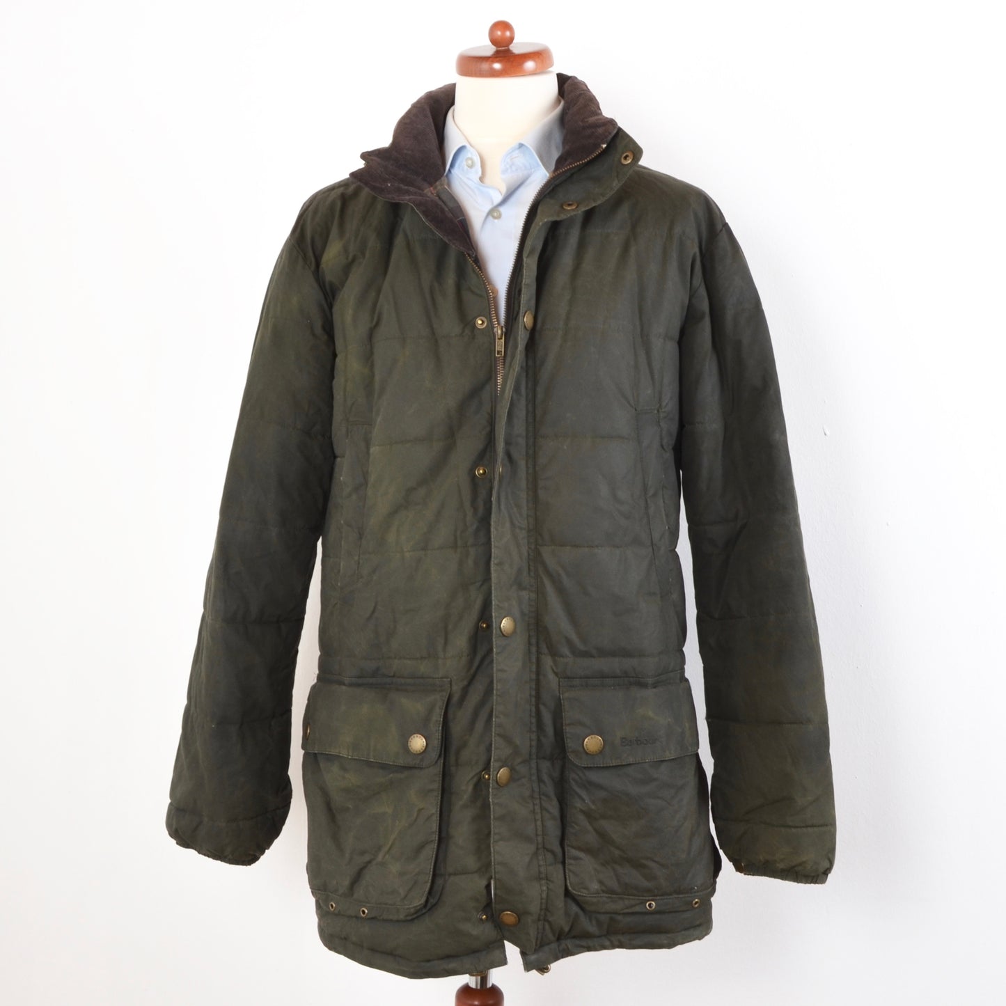 Barbour Hemmingford Quilted Waxed Jacket Size L - Green
