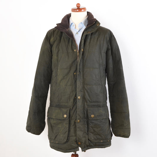 Barbour Hemmingford Gewachste Steppjacke Größe L - Grün