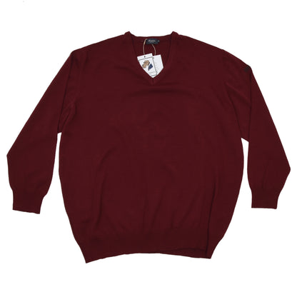 März München Wollpullover mit V-Ausschnitt Gr. 62 - Burgund