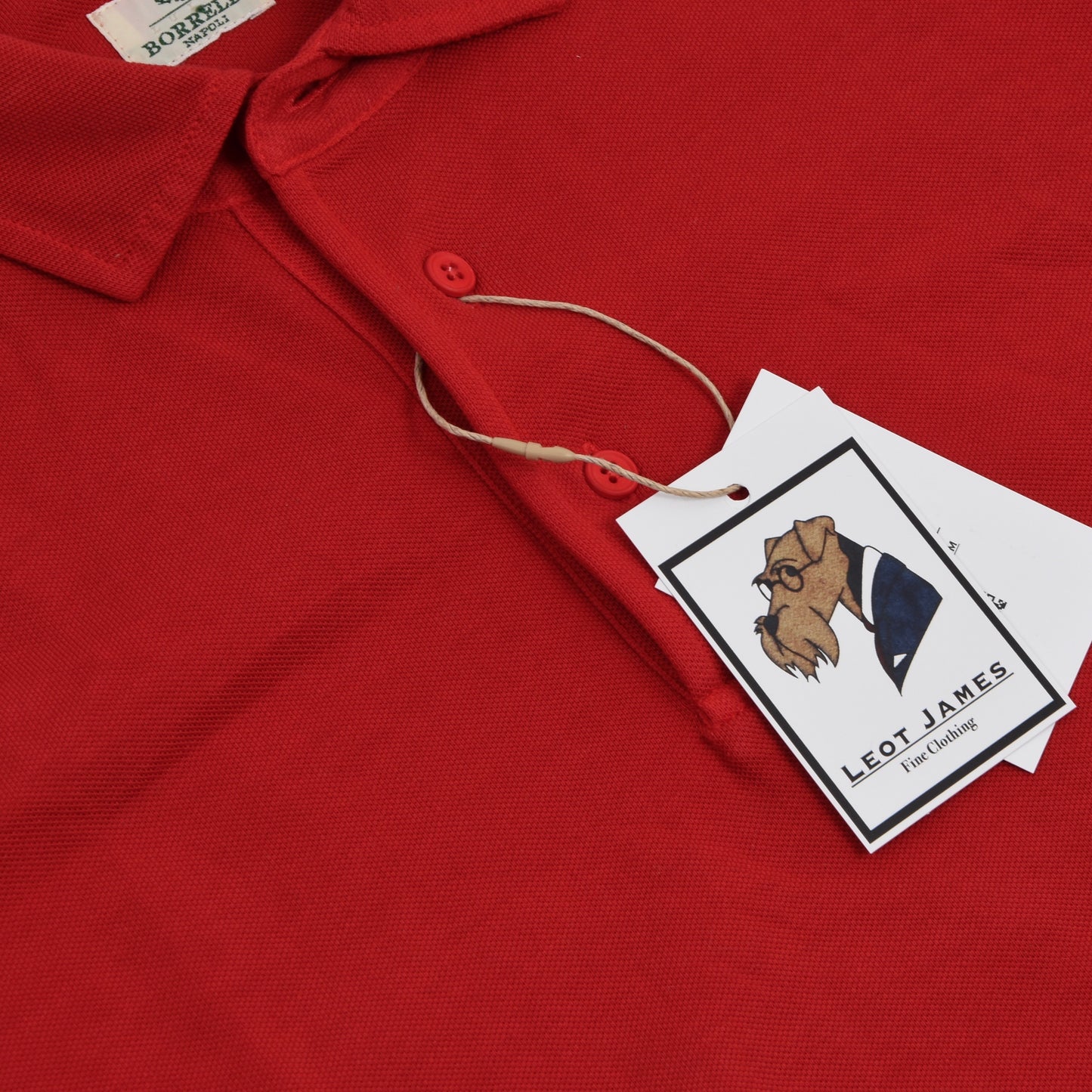 Luigi Borrelli Langarm-Poloshirt Größe 50 - Rot