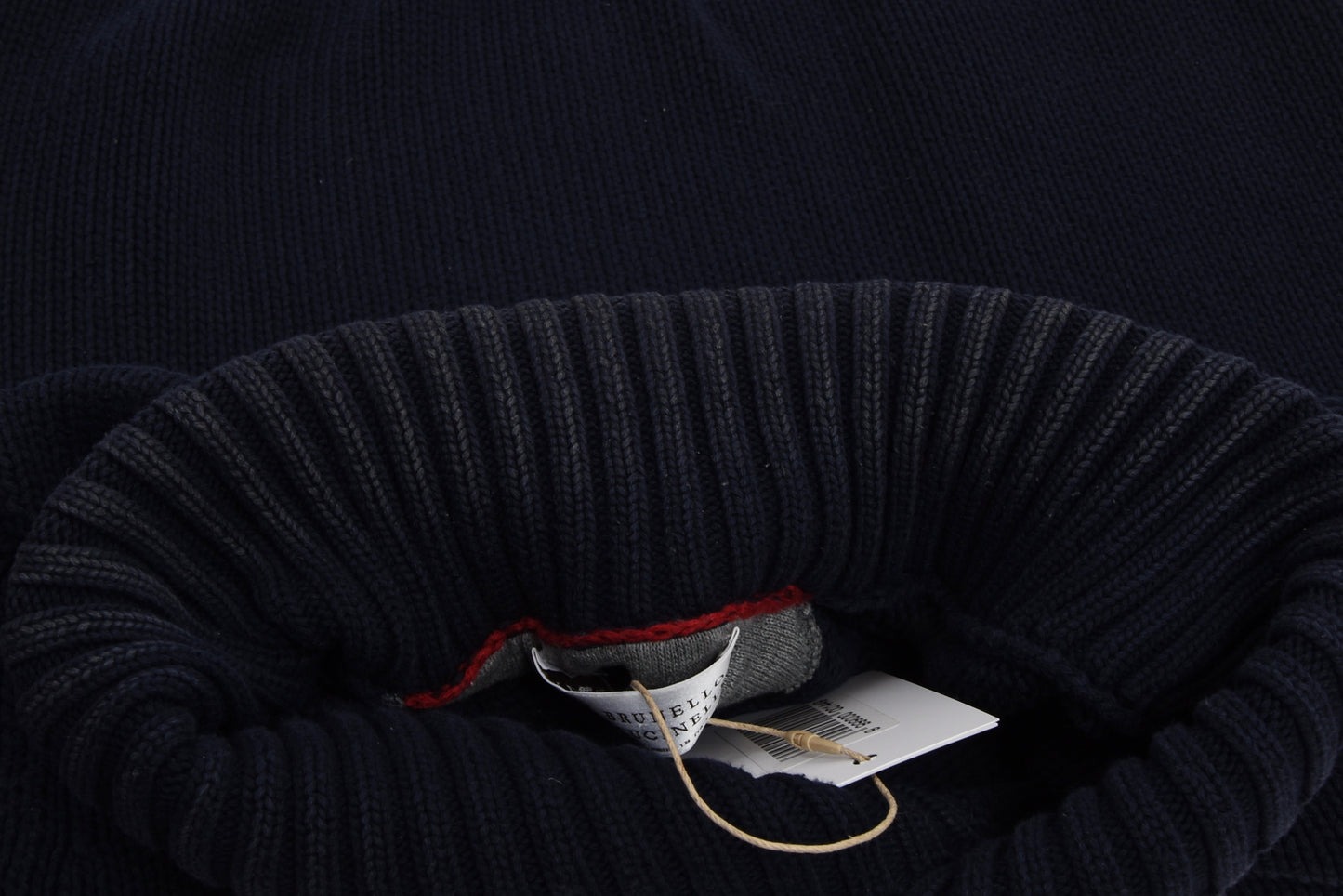 Brunello Cucinelli Pullover mit Schalkragen Größe 48 - Marineblau