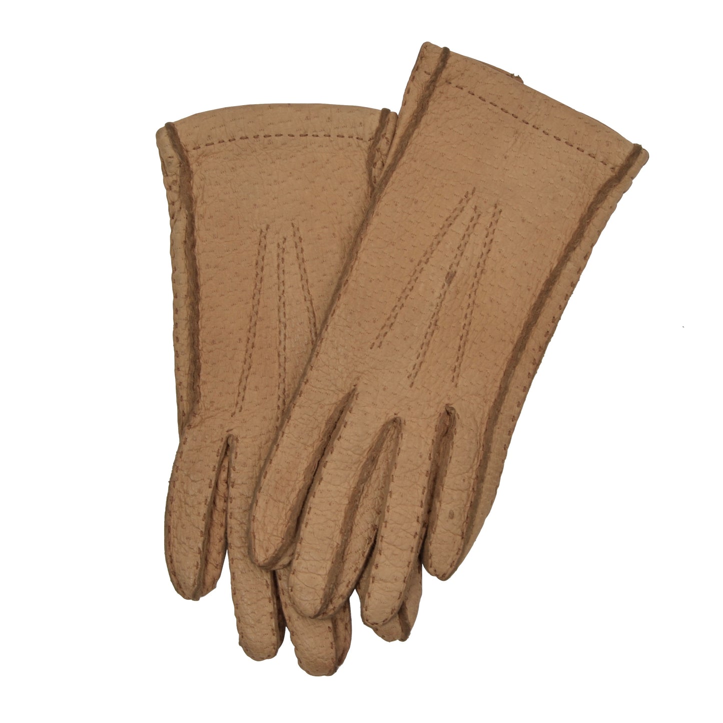 Unlined Peccary Gloves XS-S - Beige/Tan