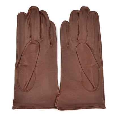 Unlined Calfskin Leather Dress Gloves Size 8 1/4 - Brown