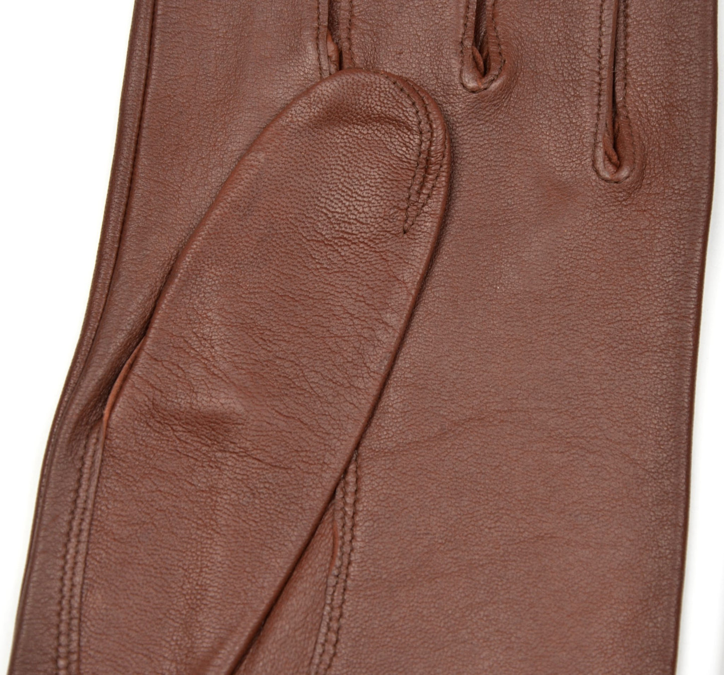 Unlined Calfskin Leather Dress Gloves Size 8 1/2 - Brown