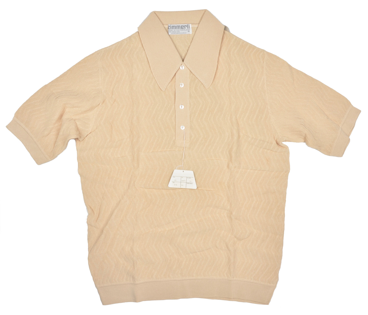 Strick-Poloshirt von Zimmerli Gr. XL - Ivory Cotton Lisle
