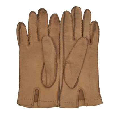 Unlined Peccary Gloves XS-S - Beige/Tan