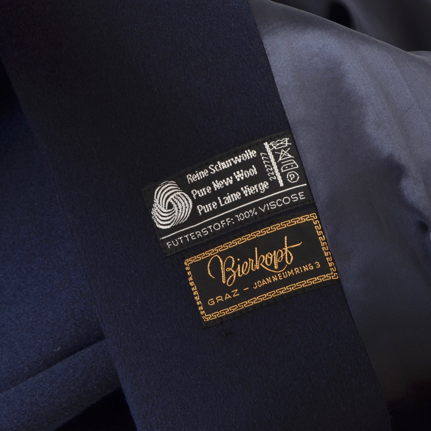 Classic Bierkopf Overcoat Gledhill Wool  - Navy