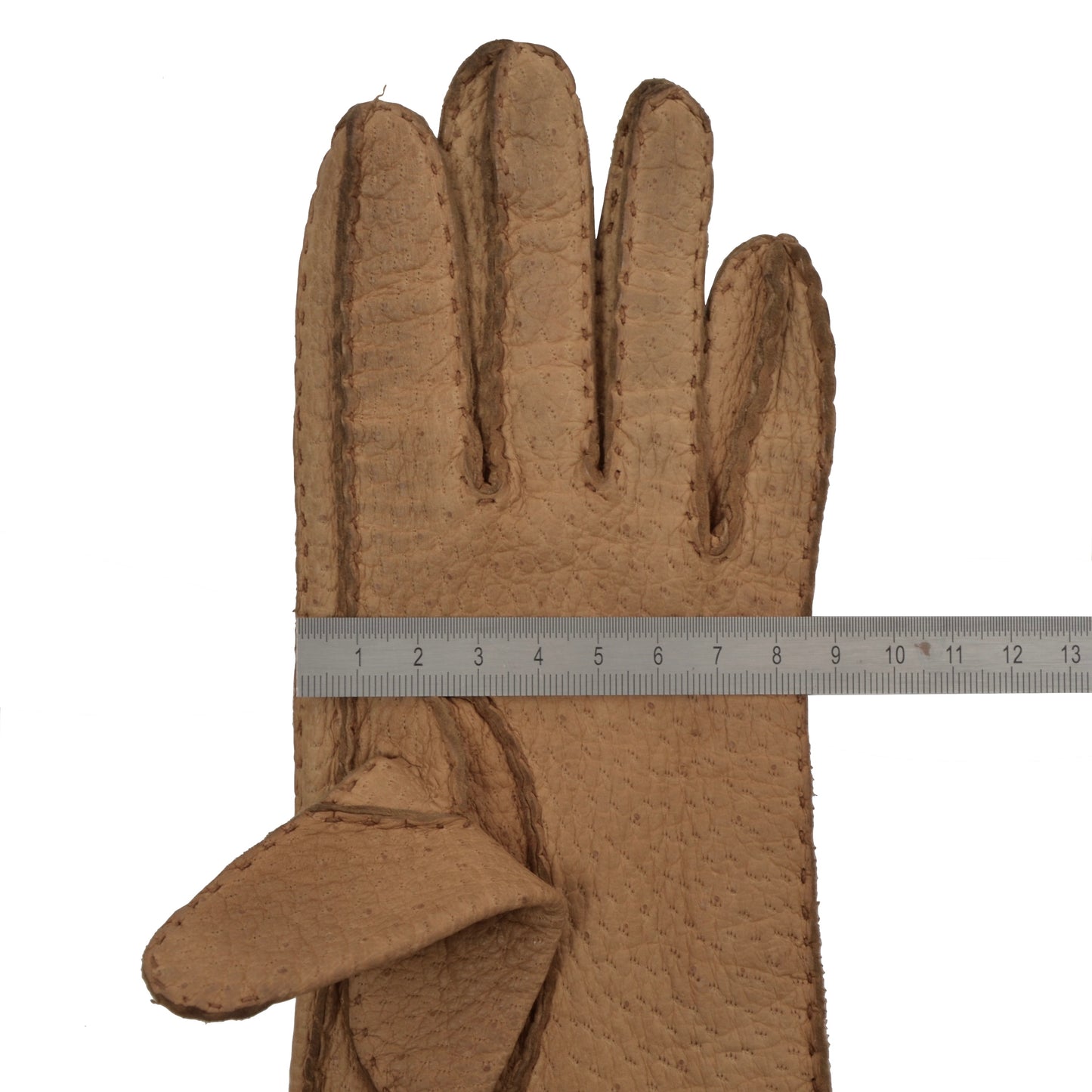 Ungefütterte Peccary-Handschuhe XS-S - Beige/Tan