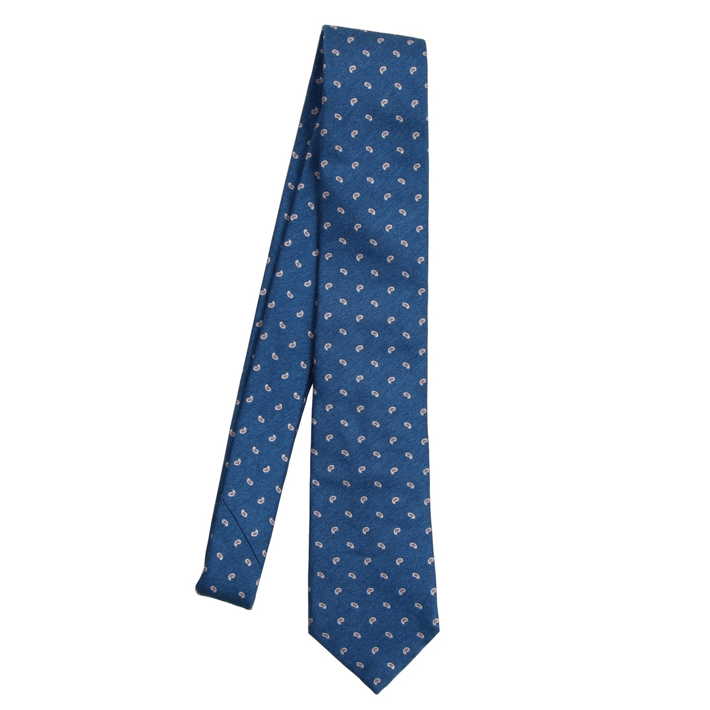 Isaia Napoli Silk Paisley Tie - Blue