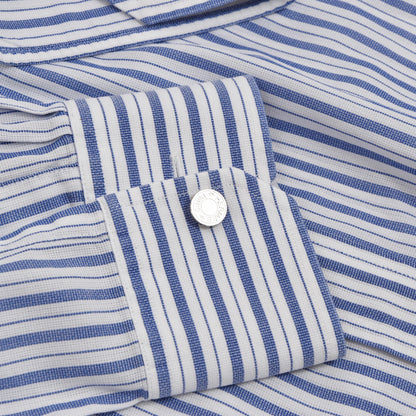 Hermès Paris Dress Shirt Size 44/17.5 - Blue/White Stripe
