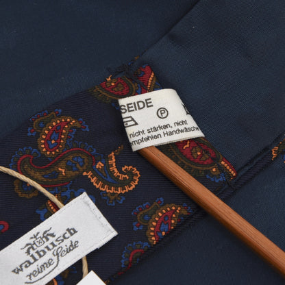 Walbusch Silk Ascot/Cravatte Tie - Navy Paisley