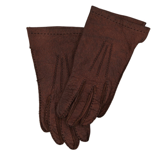 Unlined Peccary Gloves XS-S - Rust Brown