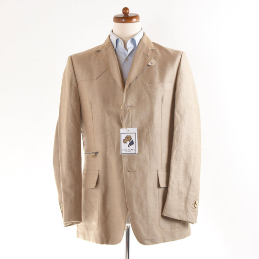 Corneliani ID Leinen/Baumwolle Jacke Größe 50 - Hellbraun/Beige