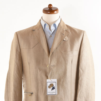 Corneliani ID Leinen/Baumwolle Jacke Größe 50 - Hellbraun/Beige