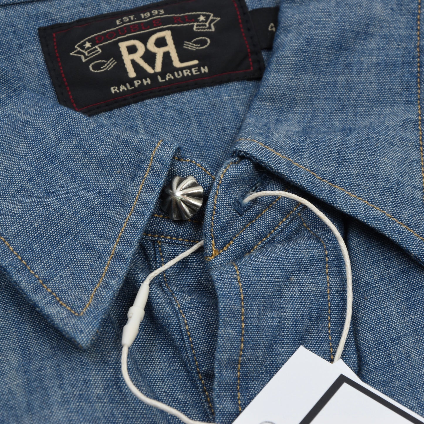 RRL Chambray Western Shirt Size 4 - Blue