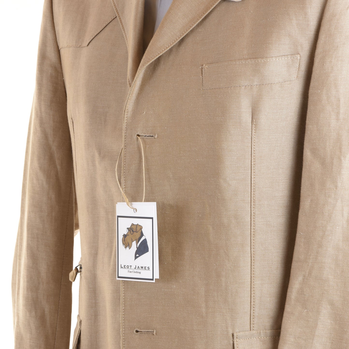 Corneliani ID Leinen/Baumwolle Jacke Größe 50 - Hellbraun/Beige