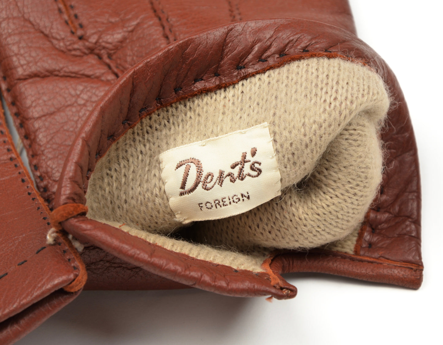 Dent's gefütterte Lederhandschuhe Größe 8 1/2 - Rost