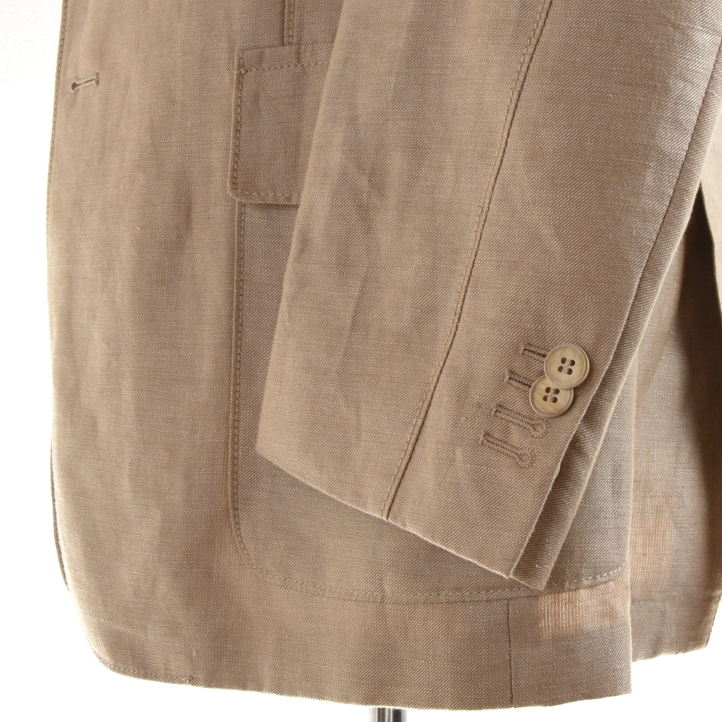 Corneliani ID Leinen/Baumwolle Jacke Größe 50 - Hellbraun/Beige