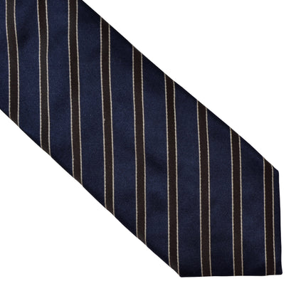 Van Laack Gestreifte Krawatte aus Seide und Wolle - Blau/Braun